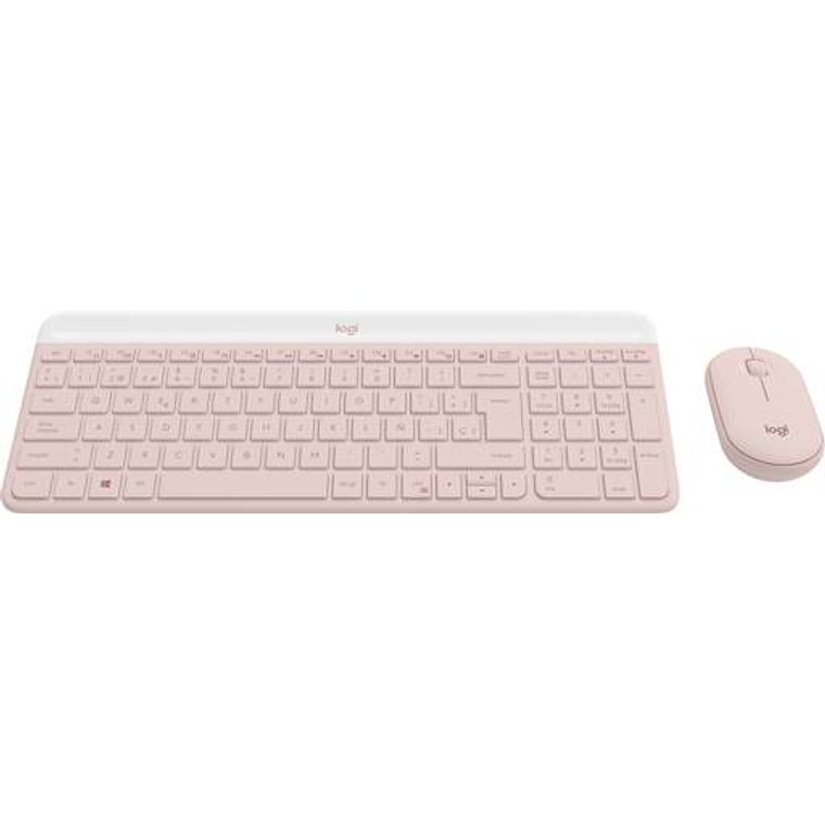 Combo teclado + mouse Logitech Slim combo MK470 Rosado 2.4GHz, USB 3