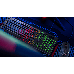 Xtech - Set teclado y mouse - con cable - Español - USB - Negro - Gaming XTK-531S