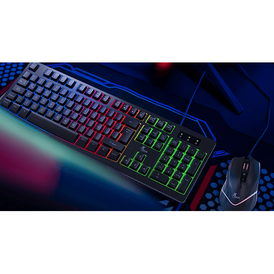 Xtech - Set teclado y mouse - con cable - Español - USB - Negro - Gaming XTK-531S