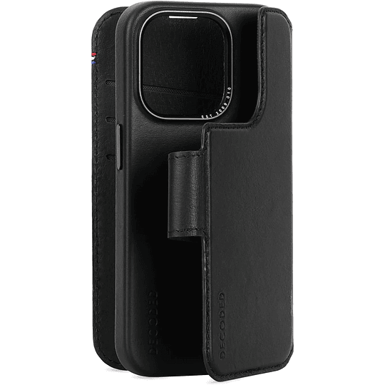 Funda cuero Wallet con MagSafe para iPhone 15 Pro Decoded Negro