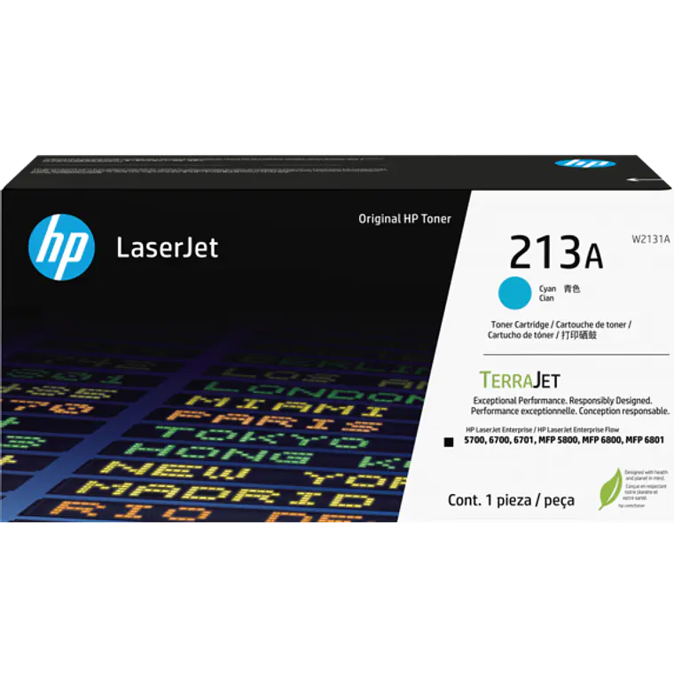 Cartucho de Tinta HP 213A Color Cyan W2131A 1