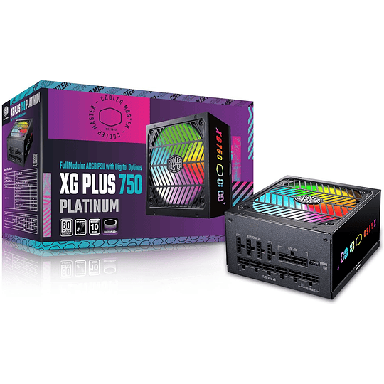 Fuente de Poder Cooler Master XG750 de 750W (Full Modular, Certificada 80+ Platinum, ATX)