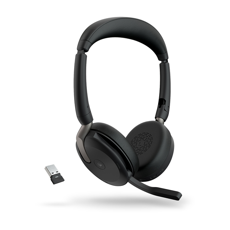 Auriculares Jabra Evolve2 65 (Flex MS Stereo, Inalámbrico, Bluetooth, USB A/C, Negro) 1