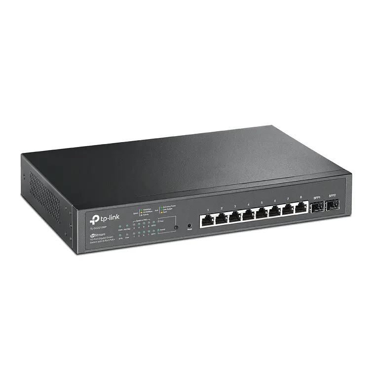 Switch 10 puertos Conmutador inteligente Gigabit JetStream con 8 puertos PoE+ 2