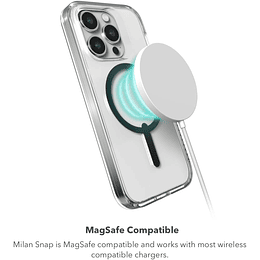 Funda dura Milan Snap con Magsafe para iPhone 15 Pro Max Gear4 Transparente Iridescent