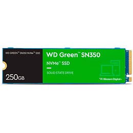 Unidad de estado sólido SSD Western Digital Green (SN350, 250GB, M.2 22*80, PCIe3x4, L2400MB/s E1500MB)