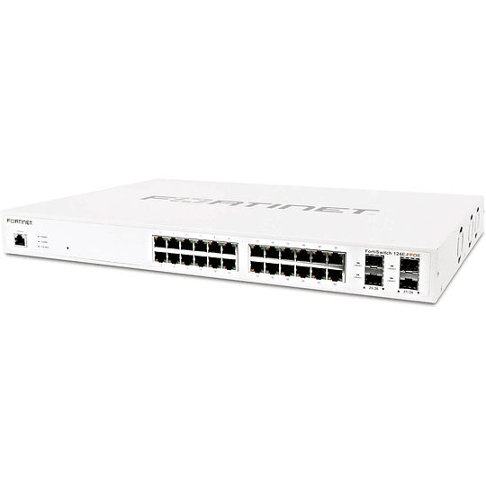 Switch 24 puertos Fortinet FortiSwitch FS-124F-FPOE, L2+ Conmutador POE administrado con 24GE + 4SFP+