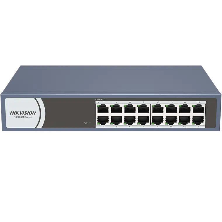 Switch 16 Puertos Hikvision (10/100, Rackeable, No Administrable) 1