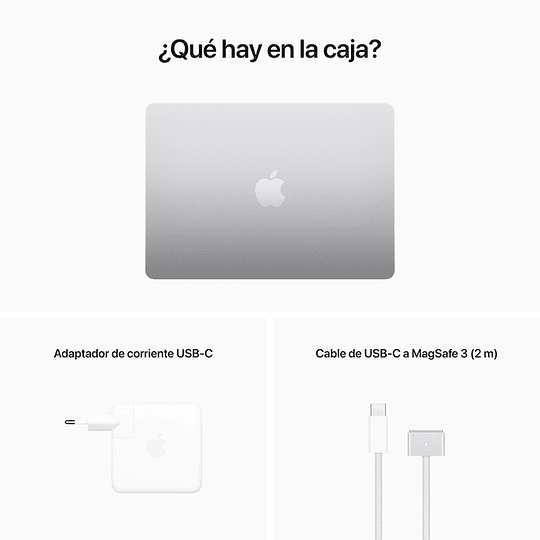 MacBook Air de 13,6“ (Chip M2, CPU 8 Core y GPU 10 Core, 8GB Ram, 512GB SSD) Silver