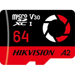 Memoria MicroSDXC Hikvision E3 ( 64GB, Clase 10, V30, A2, 4K)