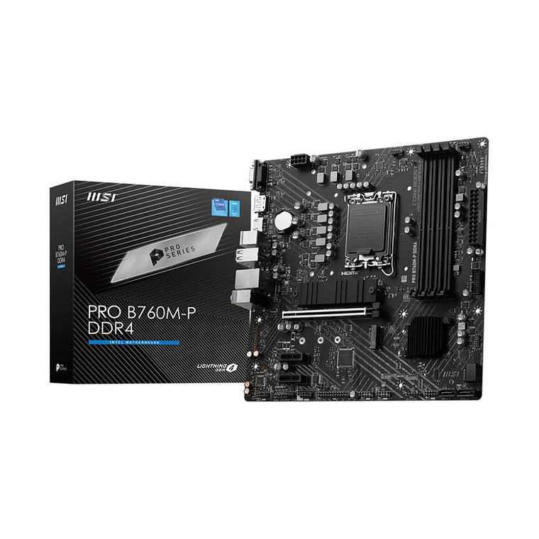 Placa Madre MSI PRO B760M-P (DDR4, LGA1700, Intel B760, 4xSata III, 2xM2 ,Micro-ATX)  1