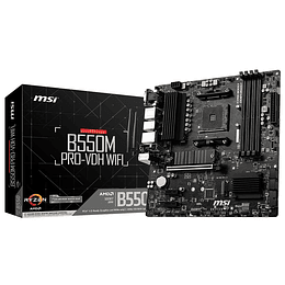 Placa Madre MSI B550M PRO-VDH WIFI (AMD® B550, Socket AM4, 4xDDR4, 2xM2, Micro-ATX)