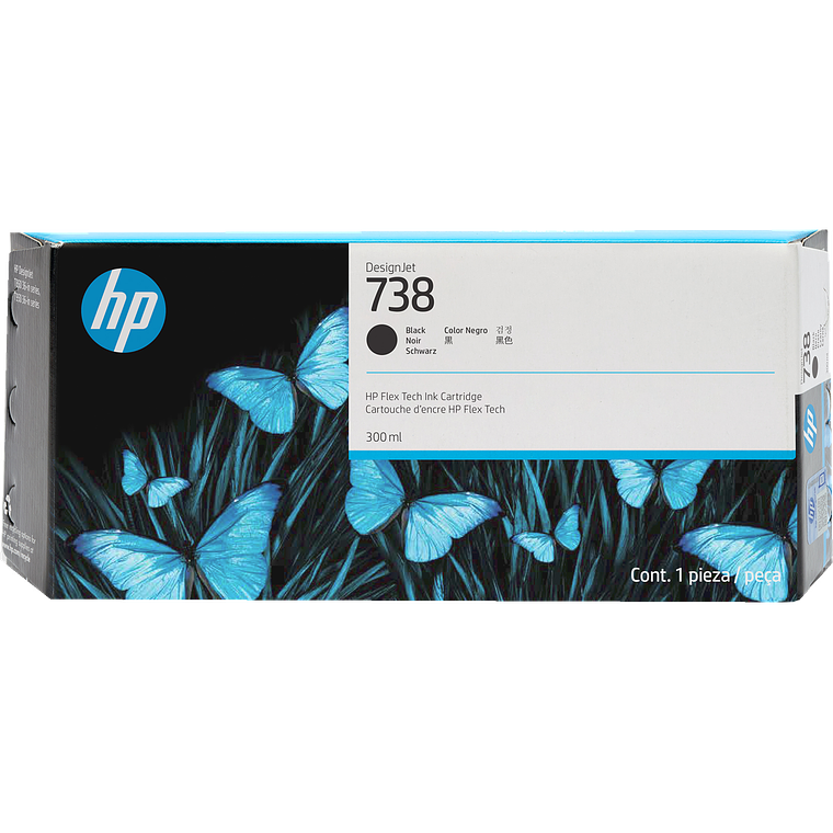 Cartucho de Tinta HP 738 color Negro 300ml (Negro) 498N8A 1
