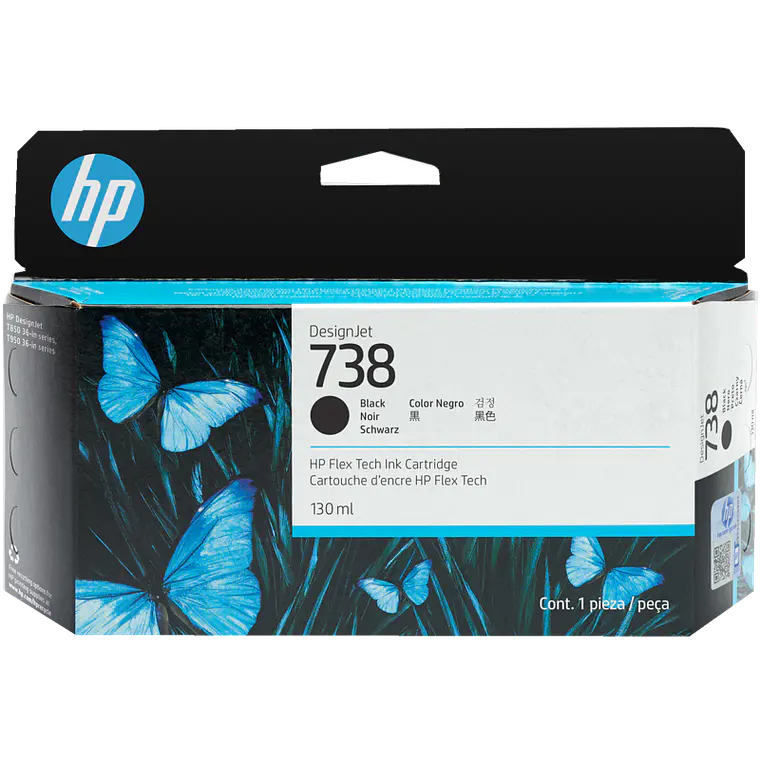 Cartucho de tinta HP 738 color negro Designjet de 130ml 498N4A 1