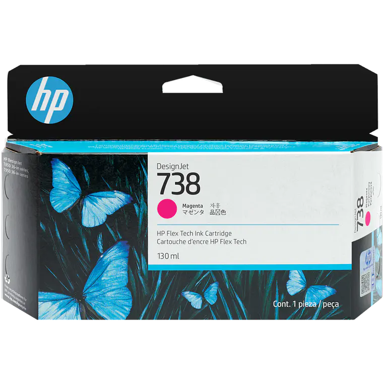 Cartucho de Tinta HP 738 color Magenta DesignJet 130ml 498N6A 1