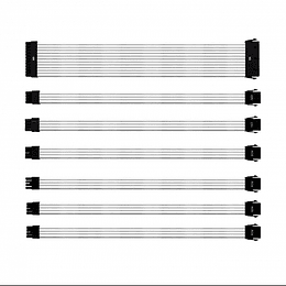 Kit Cables de Extensión Cooler Master Conector Universal (30cm, 16AWG, Blanco)