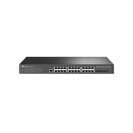 Conmutador TP-Link JetStream Switch gestionado Gigabit L2+ de 24 puertos, 4x10Gbps SFP+, 24xgigabit RJ45