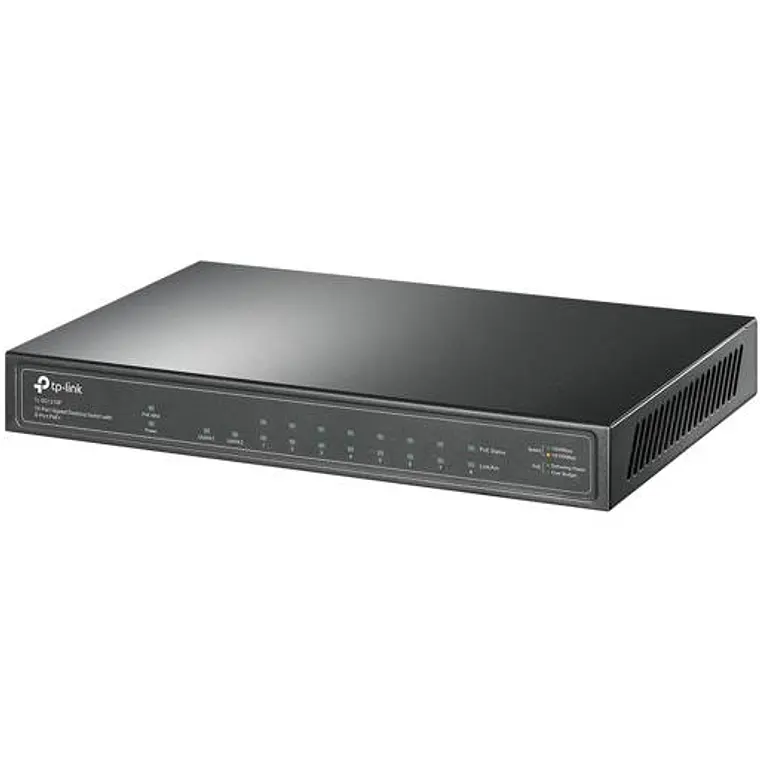 Switch 8 puertos TP-Link TL-SG1210P, 9xRJ45 10/100/1000 Mbps, 1xSFP Gigabit, PoE + 3