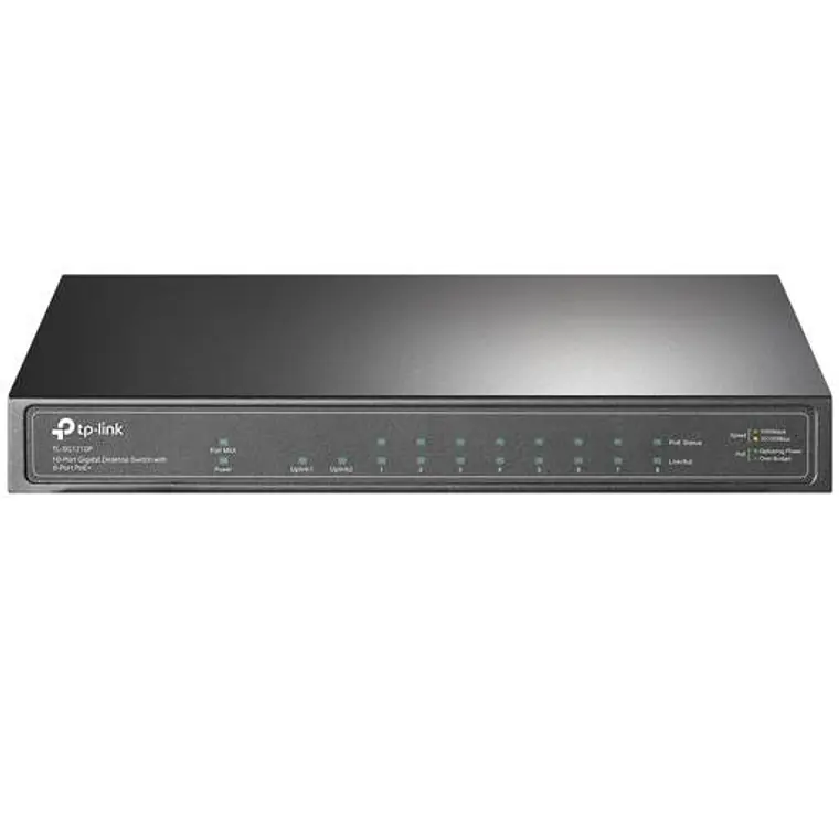 Switch 8 puertos TP-Link TL-SG1210P, 9xRJ45 10/100/1000 Mbps, 1xSFP Gigabit, PoE + 2