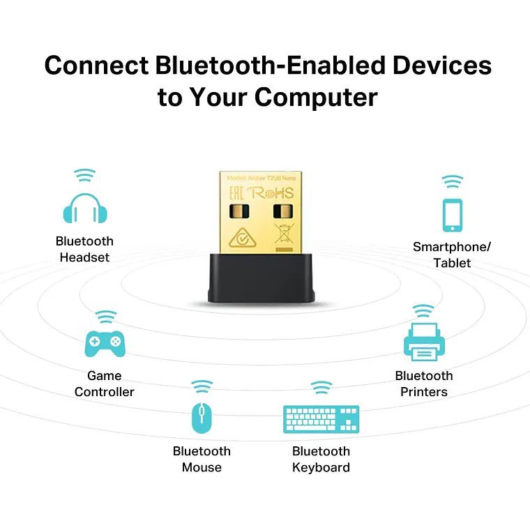 Adaptador de red - USB 2.0 - Wi-Fi 5, Bluetooth 4.2 2