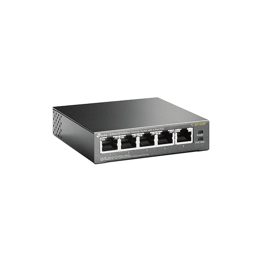 Switch 5 puertos RJ45 TP Link TL-SF1005P, 10/100 Mbps, Protección de sobrecargas