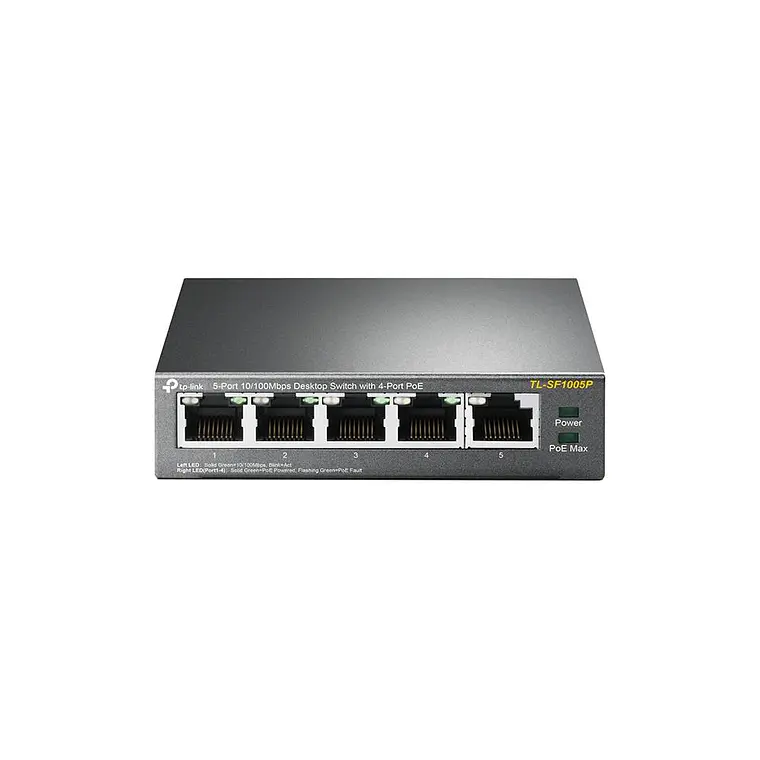 Switch 5 puertos RJ45 TP Link TL-SF1005P, 10/100 Mbps, Protección de sobrecargas 1
