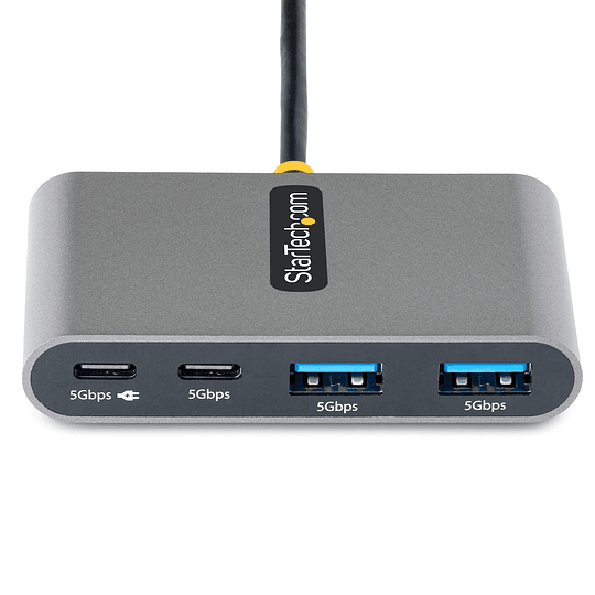 Hub USB-C de 4 puertos con transferencia de suministro de energía de 100 W - 2x USB-A + 2x USB-C - USB 3.0 de 5 Gbps