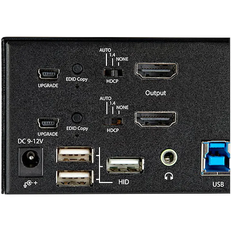 Switch 2 puertos Conmutador KVM HDMI 2.0 4K para 2 Monitores - Vídeo de 4K y 60Hz Ultra HD - HDR 4