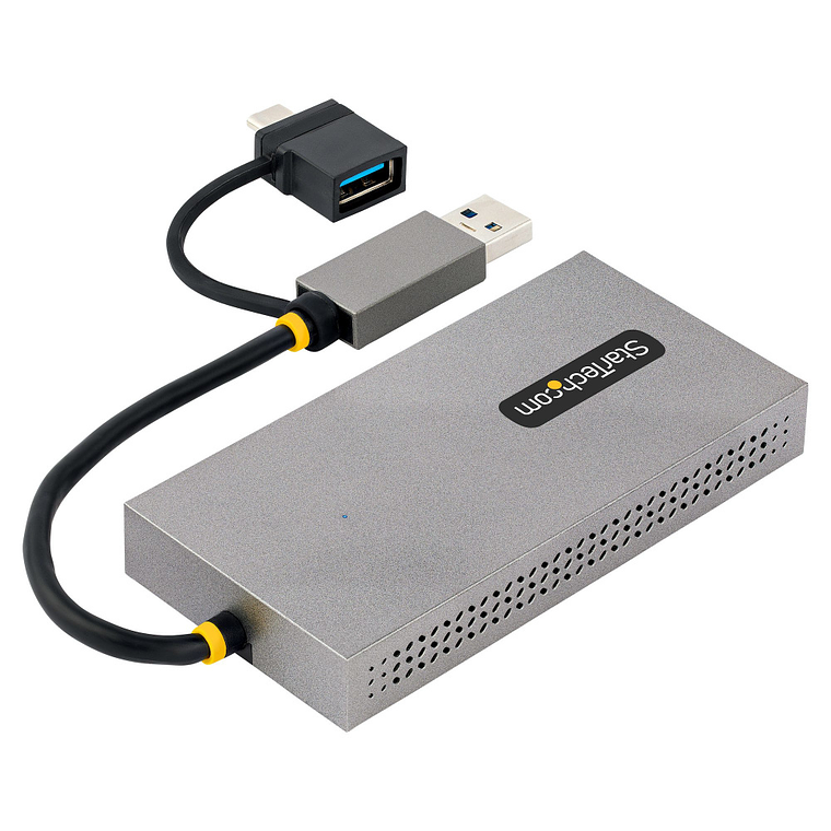 Adaptador USB A/C Macho - 2x HDMI Hembra, Gris 4