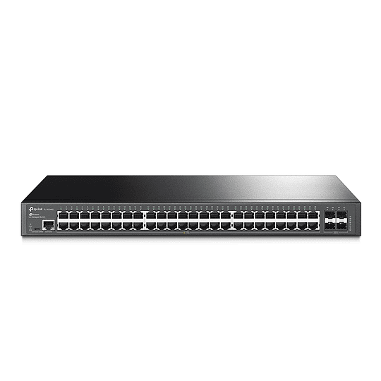 Switch 48 Puertos TP-Link JetStream T2600G-52TS - Conmutador - Gestionado - 48 x 10/100/1000 + 4 x Gigabit SFP - rack