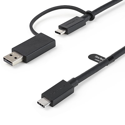Cable USB-C de 1m con Llave Adaptador (Dongle) a USB-A - Cable Híbrido USB Tipo C a USBC (10Gbps y PD de 100W)