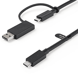 Cable USB-C de 1m con Llave Adaptador (Dongle) a USB-A - Cable Híbrido USB Tipo C a USBC (10Gbps y PD de 100W) 