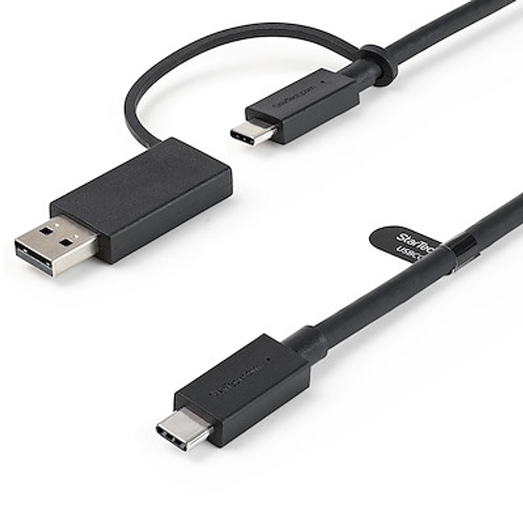 Cable USB-C de 1m con Llave Adaptador (Dongle) a USB-A - Cable Híbrido USB Tipo C a USBC (10Gbps y PD de 100W)  1