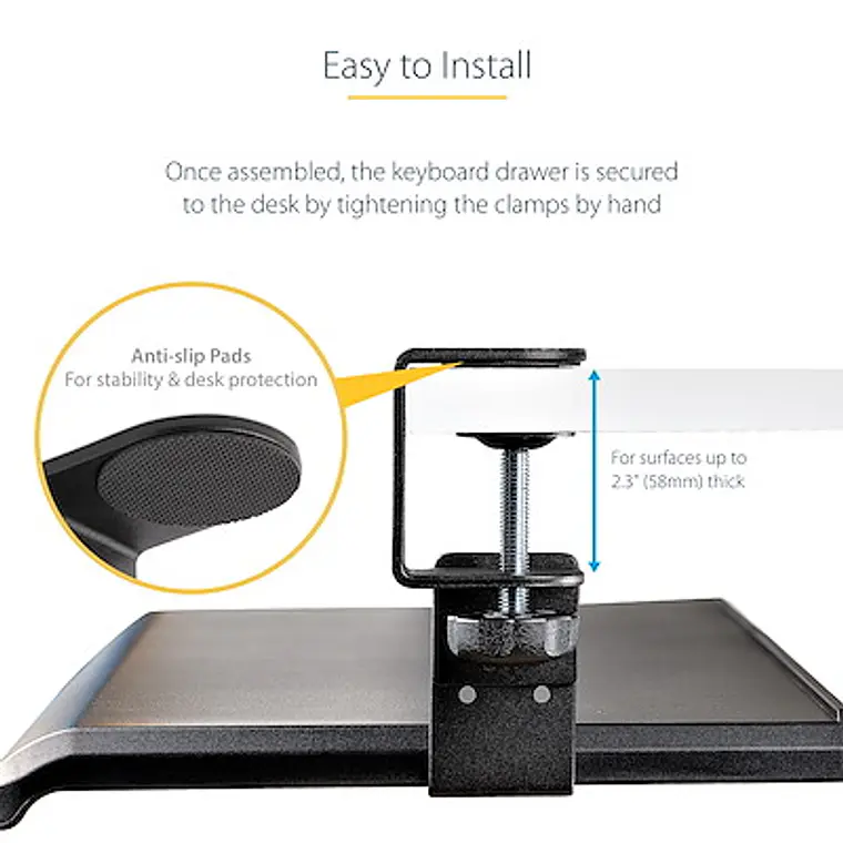 Bandeja para teclado bajo escritorio ajustable 4