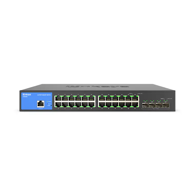 Switch 24 Puertos Linksys Gigabit LGS328C Ethernet y 4 puertos 10G SFP+. 1