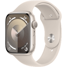 Apple Watch S9 GPS aluminio blanco estrella 45mm Correa deportiva blanco estrella talla M/L