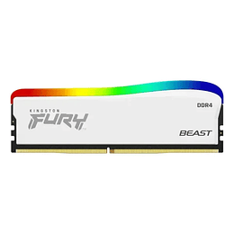 Memoria Ram 16GB DDR4 3200Mhz CL16 Dimm Kingston FURY Beast - Edición especial RGB - blanco