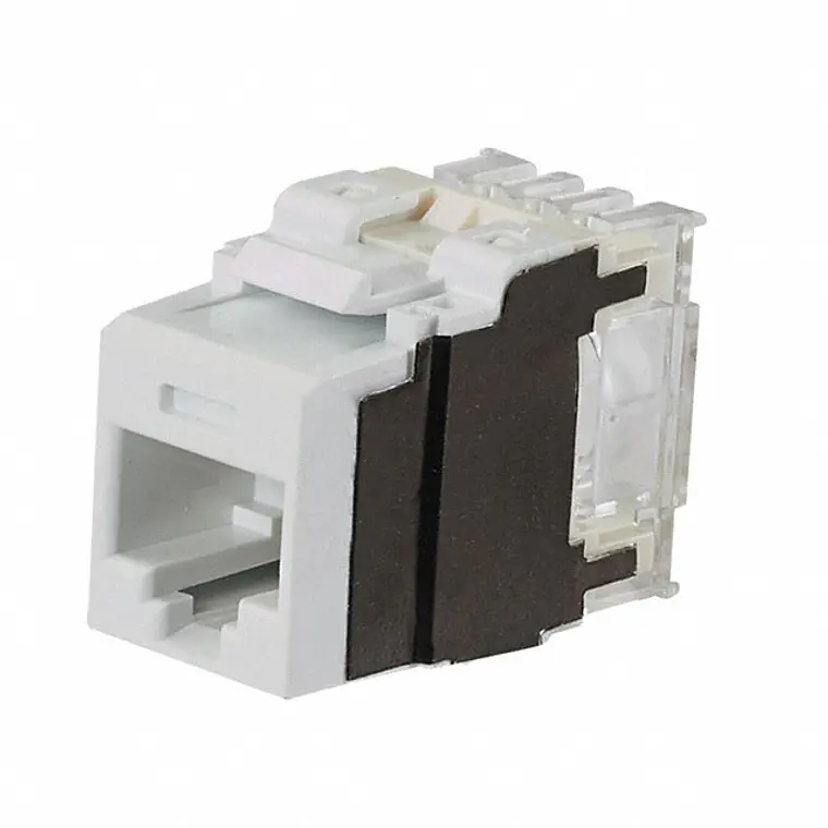 Módulo de conector jack ponchado Keystone UTP RJ45 Cat 6A, WH 1