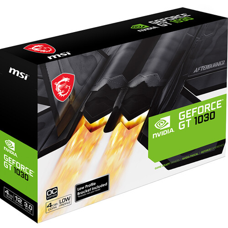 Tarjeta gráfica OC de perfil bajo MSI GeForce GT 1030 4GD4 3