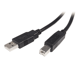 Cable USB de 3m para Impresora - 1x USB A Macho - 1x USB B Macho - Adaptador Negro