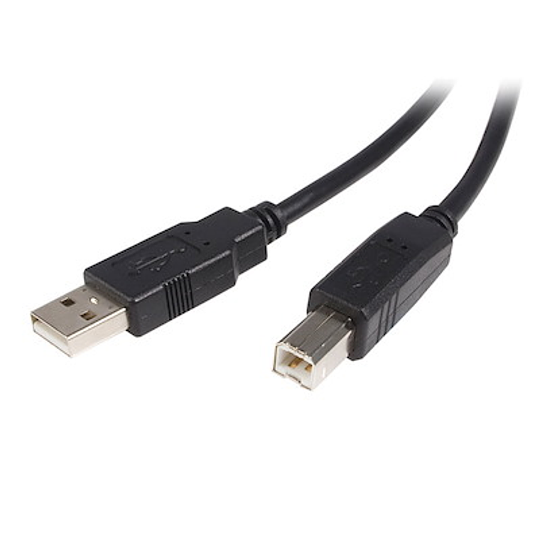 Cable USB de 3m para Impresora - 1x USB A Macho - 1x USB B Macho - Adaptador Negro 1