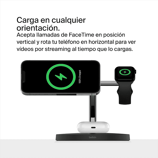 Cargador inalámbrico 3 en 1 de 15 W con tecnología MagSafe oficial