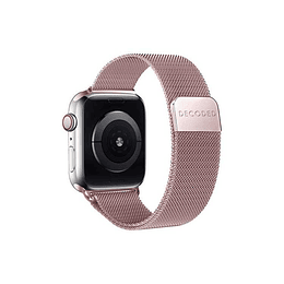 Brazalete de acero inoxidable para Apple Watch 45 Milan Tracción Magnética Decoded rosada