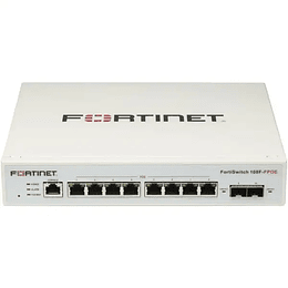 Switch 10 puertos Fortinet FortiSwitch-108F-POE Fanless L2+ (8xGE + 2xSFP + 1xRJ45) 65W POE
