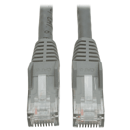 Cable Ethernet Cat6 Gigabit moldeado sin enganches (UTP) serie Tripp Lite (RJ45 M/M), PoE, gris, 7 pies (2,13 m)