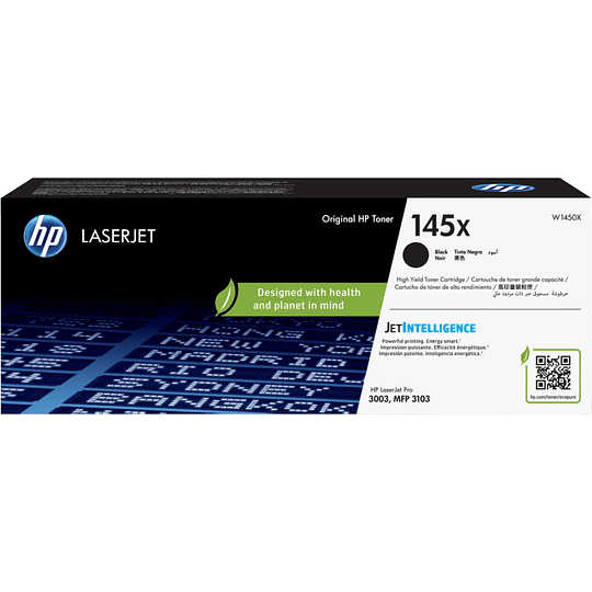 Cartucho de tóner  HP LaserJet 145X W1450X, negro