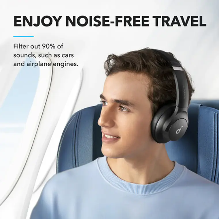 Audifonos supraaurales inalámbricos híbridos con cancelación de ruido - Life Q20i Soundcore - Negro 4