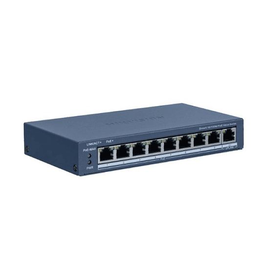 Switch 8 puertos Hikvision Fast Ethernet - Smart POE