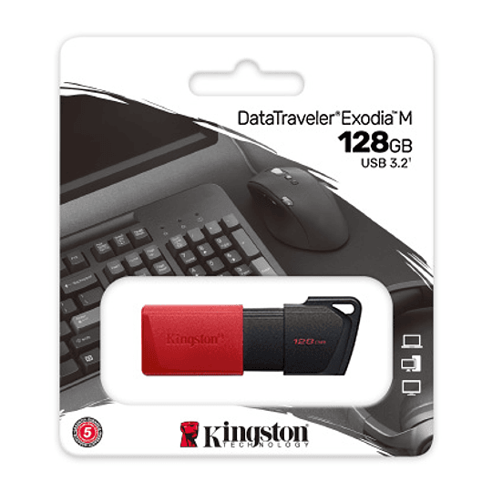 Unidad USB 128 GB Kingston| USB 3.0 Black Red