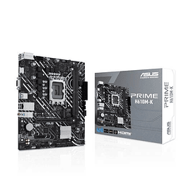 Placa Madre ASUS PRIME H610M-K | LGA 1700, DDR5, M.2, PCI-e 4.0, RGB, HDMI, m-ATX